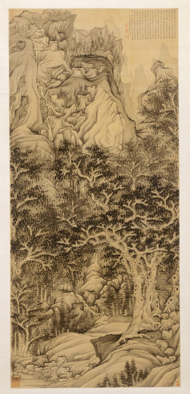 Bjerget med fem grå stær, 1650. af Chen Hongshou