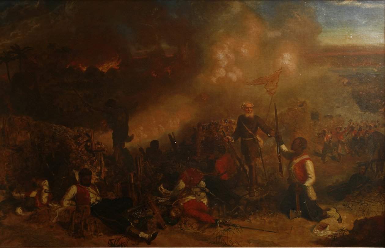 Slaget ved Tubabecelong, 1866 af Chevalier Louis William Desanges