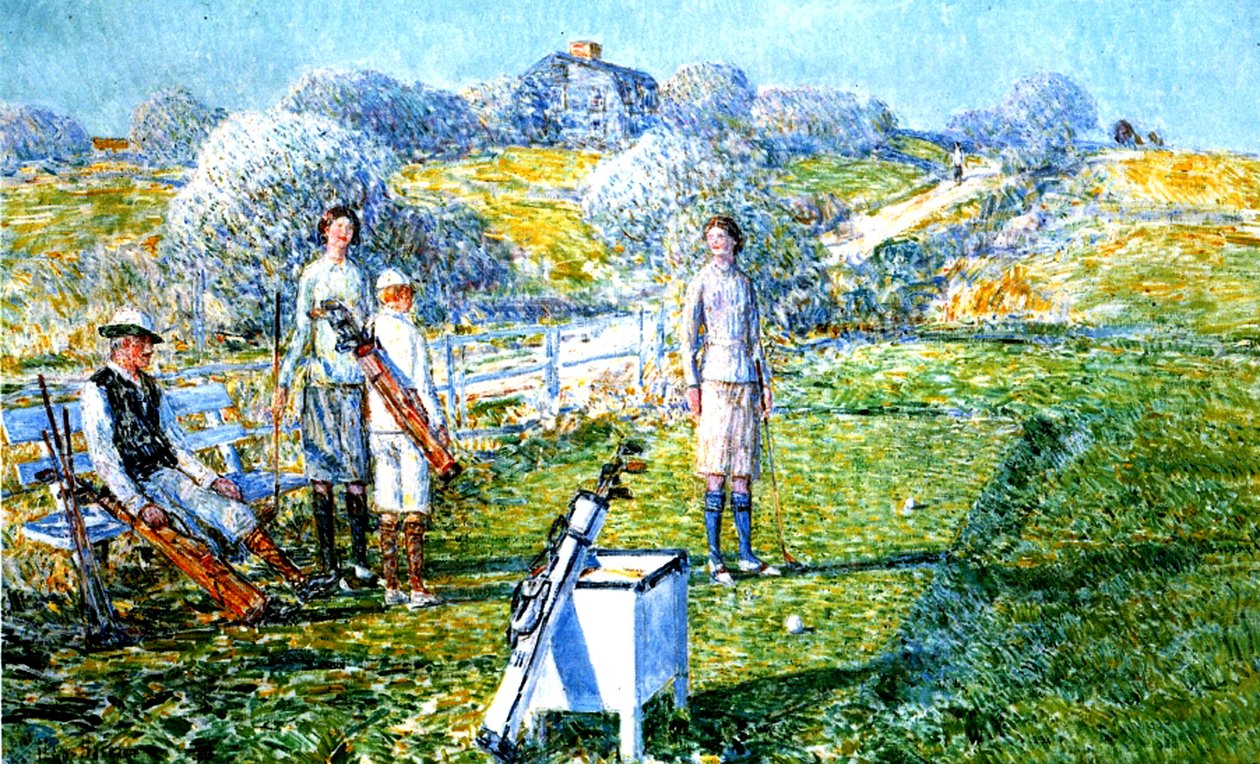 Et spil golf af Childe Frederick Hassam