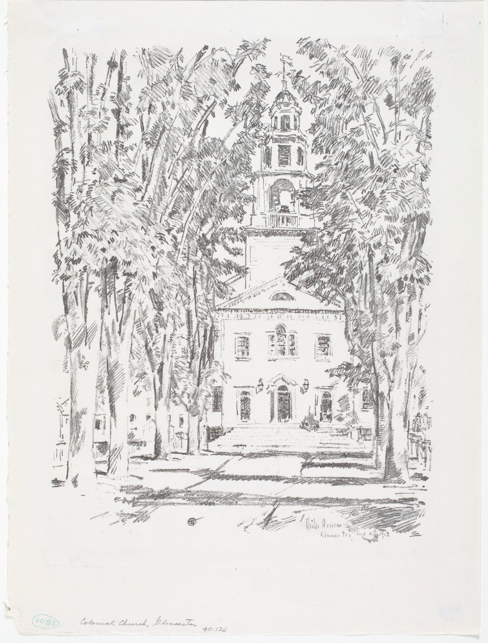 Colonial Church, Gloucester af Childe Frederick Hassam