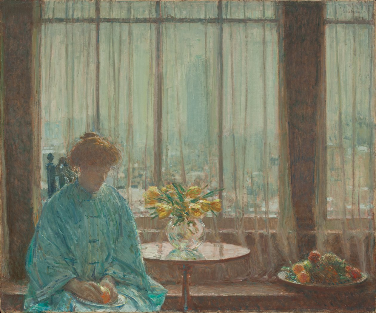 Morgenmadslokalet, Vintermorgen af Childe Frederick Hassam