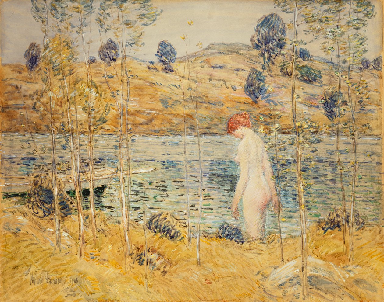 Flodbredden af Childe Frederick Hassam
