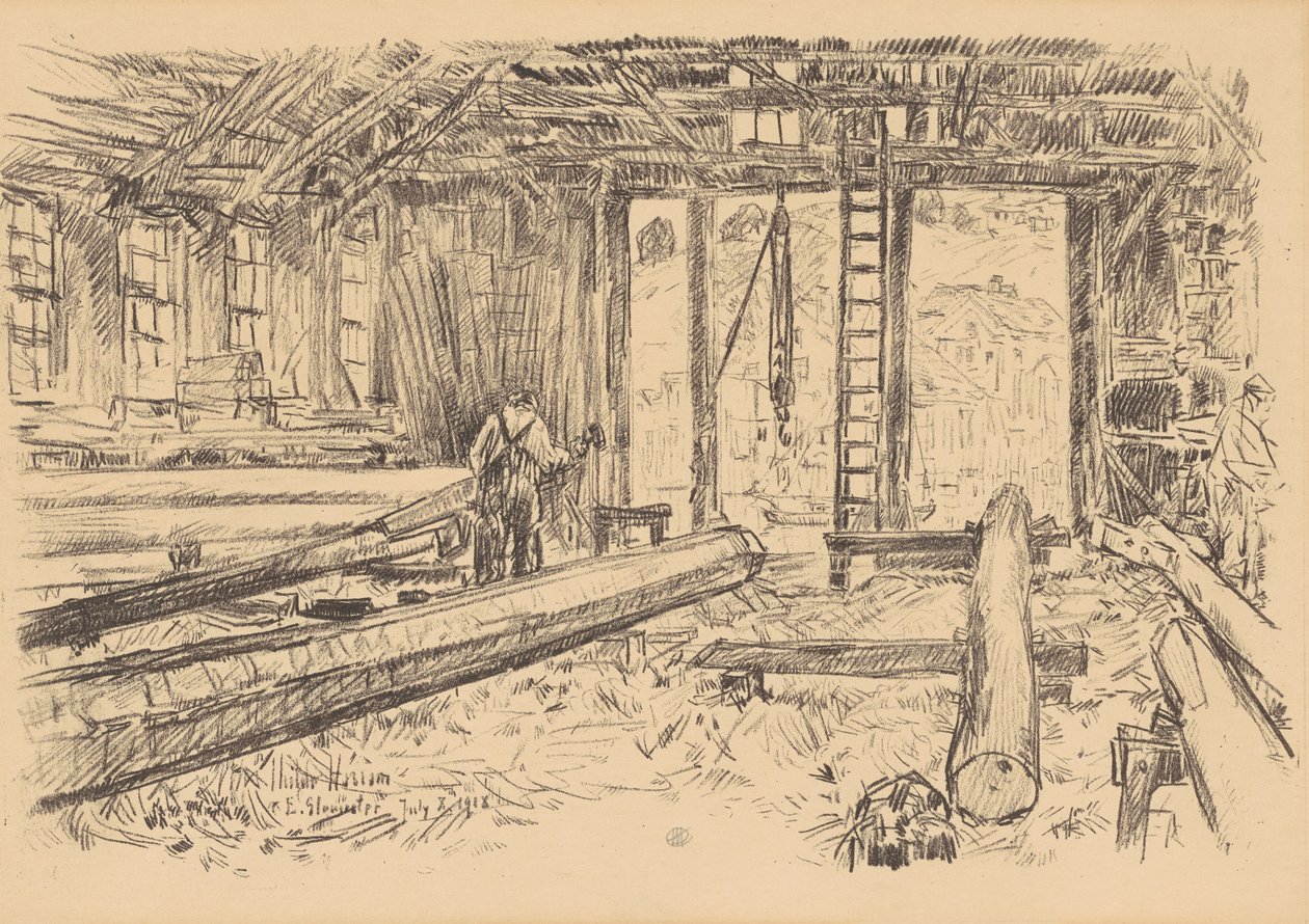 Spar-butikken, Gloucester af Childe Frederick Hassam