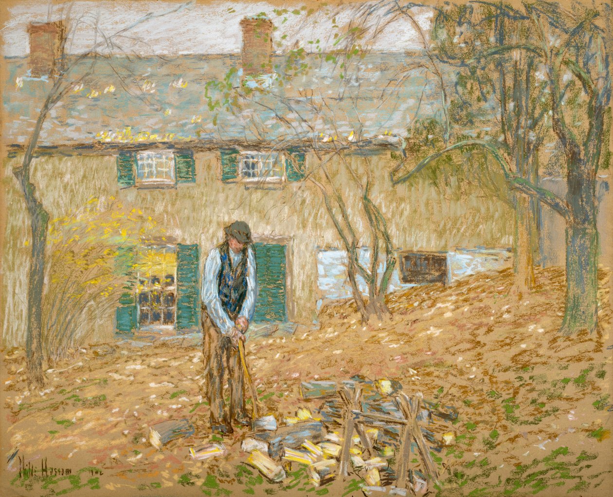 Træhugger af Childe Frederick Hassam