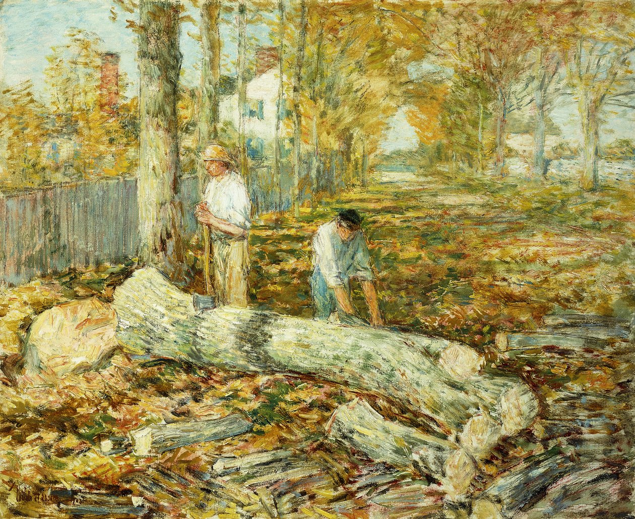 Træhuggere (Den gamle Elm) af Childe Frederick Hassam