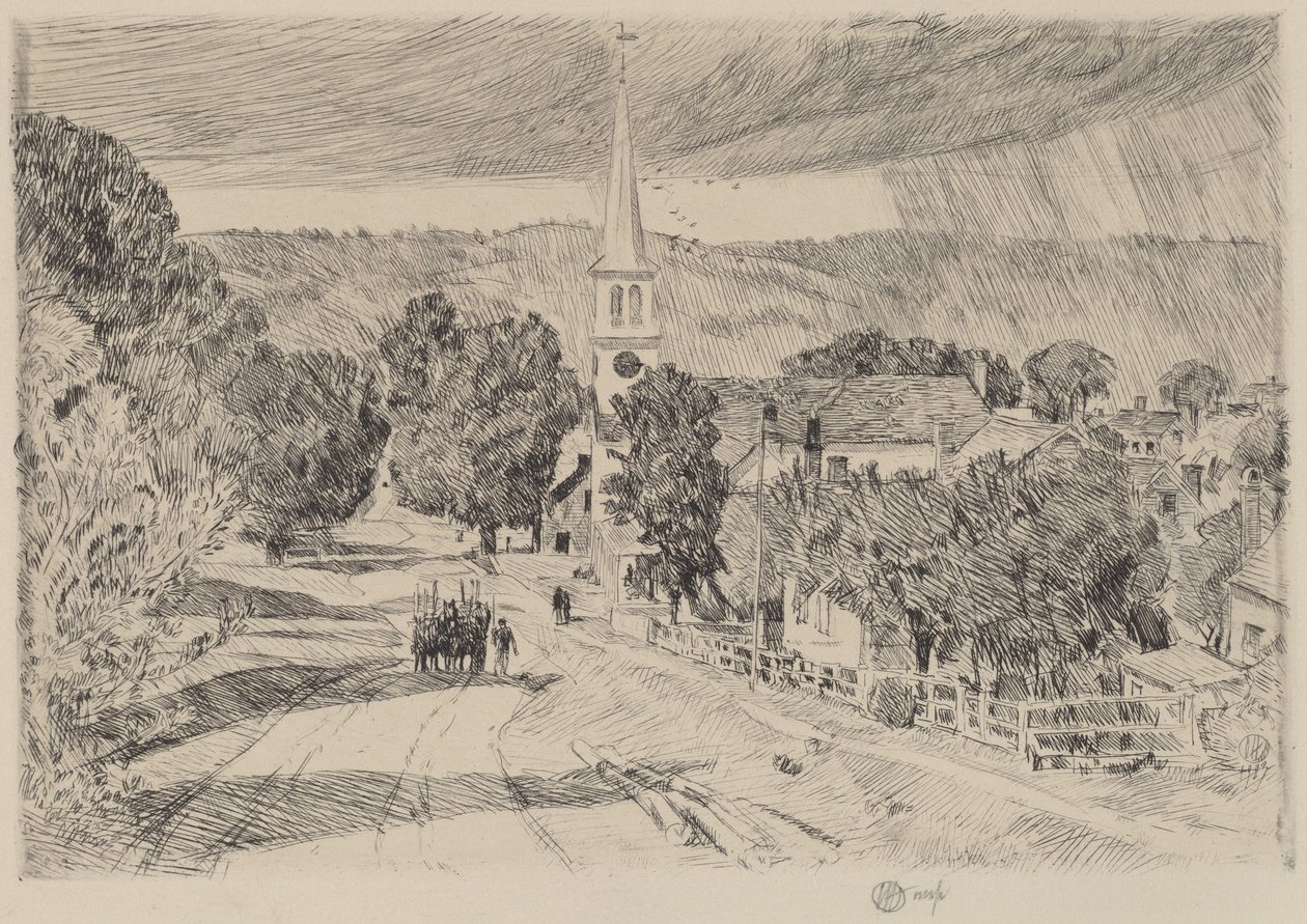 En landsby i Vermont af Childe Hassam