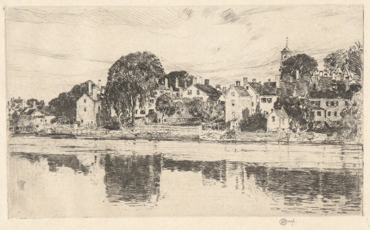 Skorstene, Portsmouth, 1915 af Childe Hassam