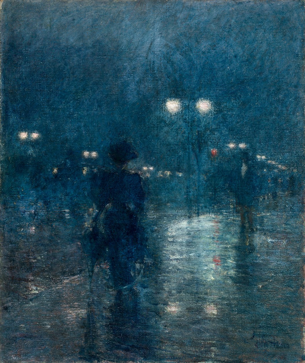 Fifth Avenue Nocturne, ca. 1895. af Childe Hassam