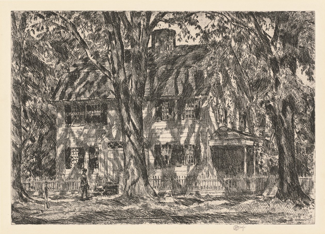 The Lion Gardiner House, Easthampton af Childe Hassam