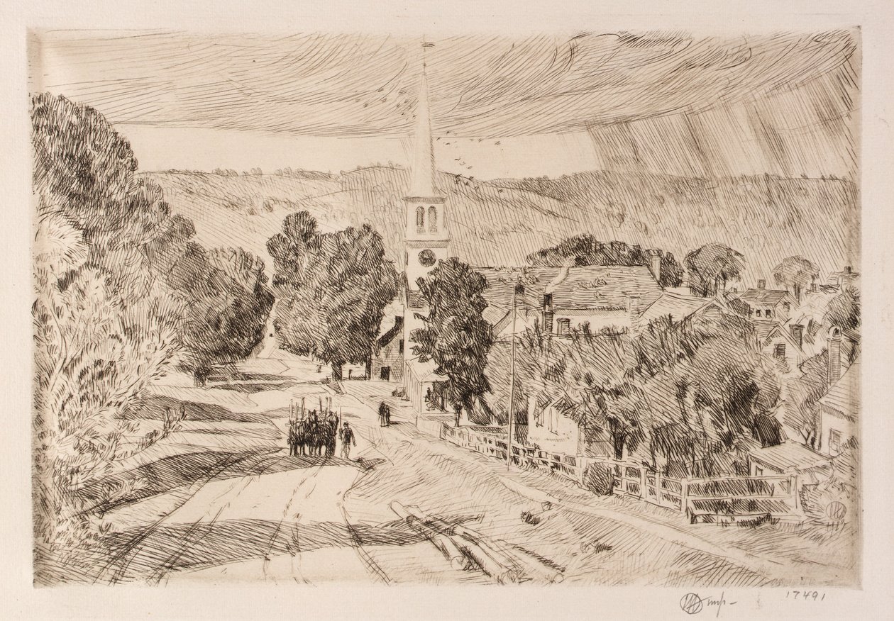 The Vermont Village (Peacham) af Childe Hassam
