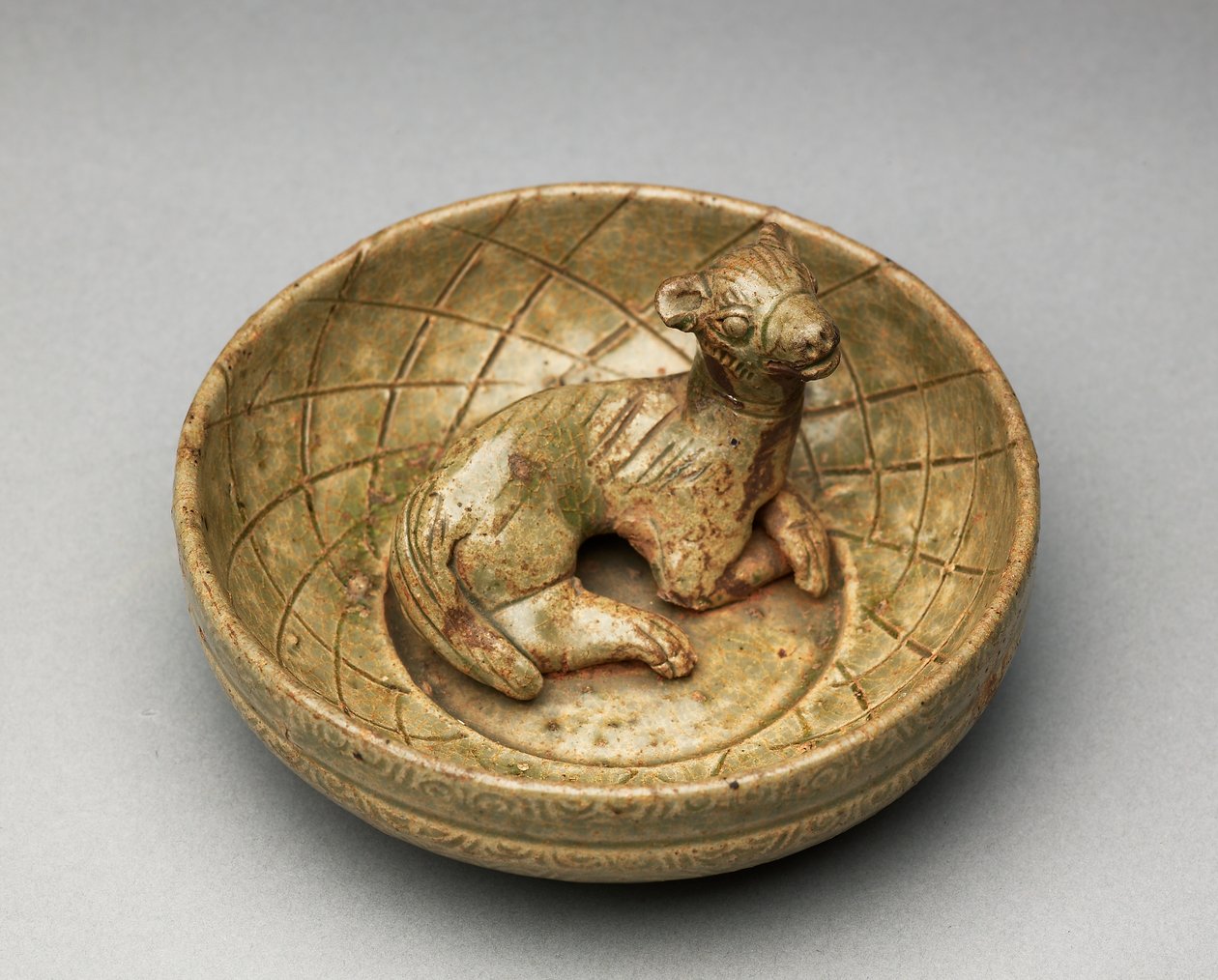 Dyr i pen, Western Jin, 265-316 (grønttøj) af Chinese School