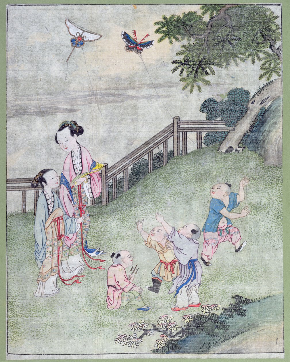 Børn leger med drager, af Chinese School