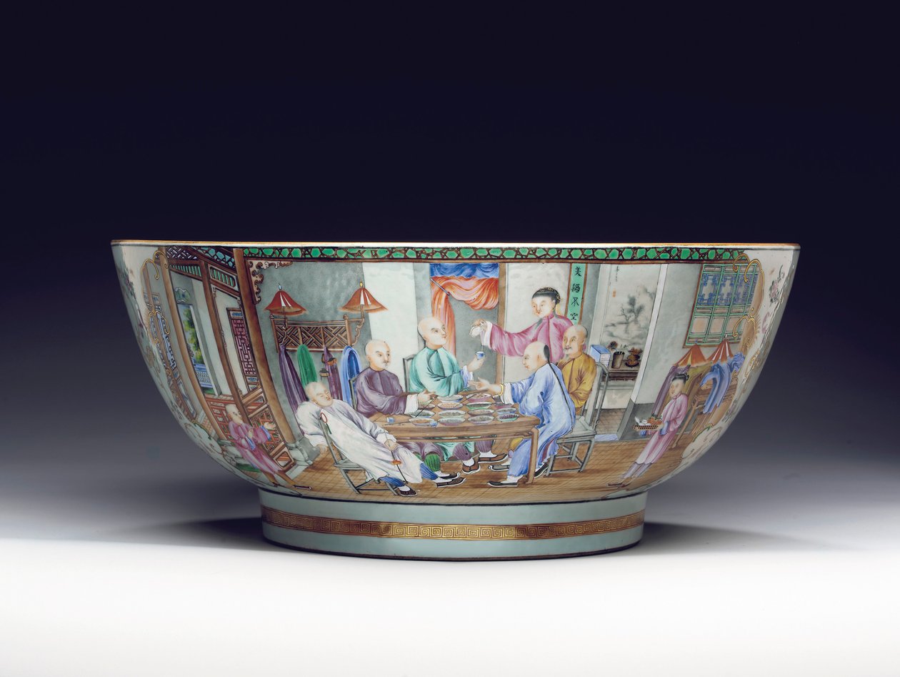 Rare and massive punchbowl, c.1775dani af Chinese School