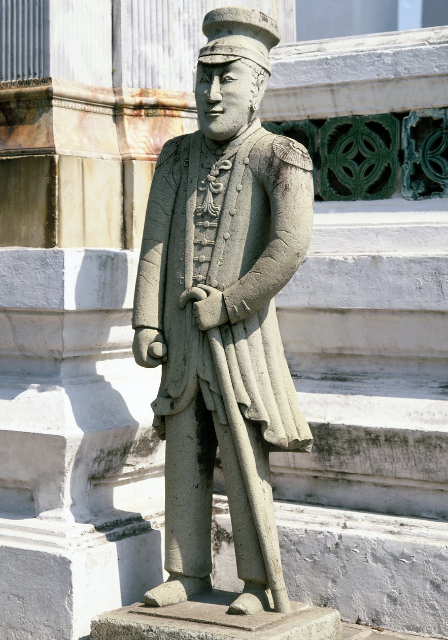 Statue af en europæisk soldat af Chinese School