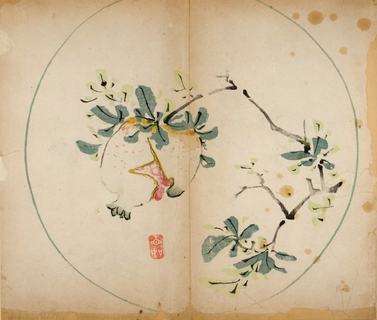 Ti Bamboo Studio Prints, 1643 (træblok) af Chinese School