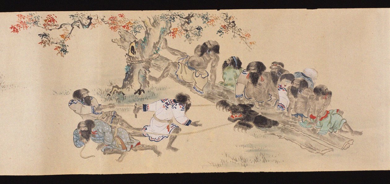 Ainu under bjørnejagt, 1800-1829. af Chishima