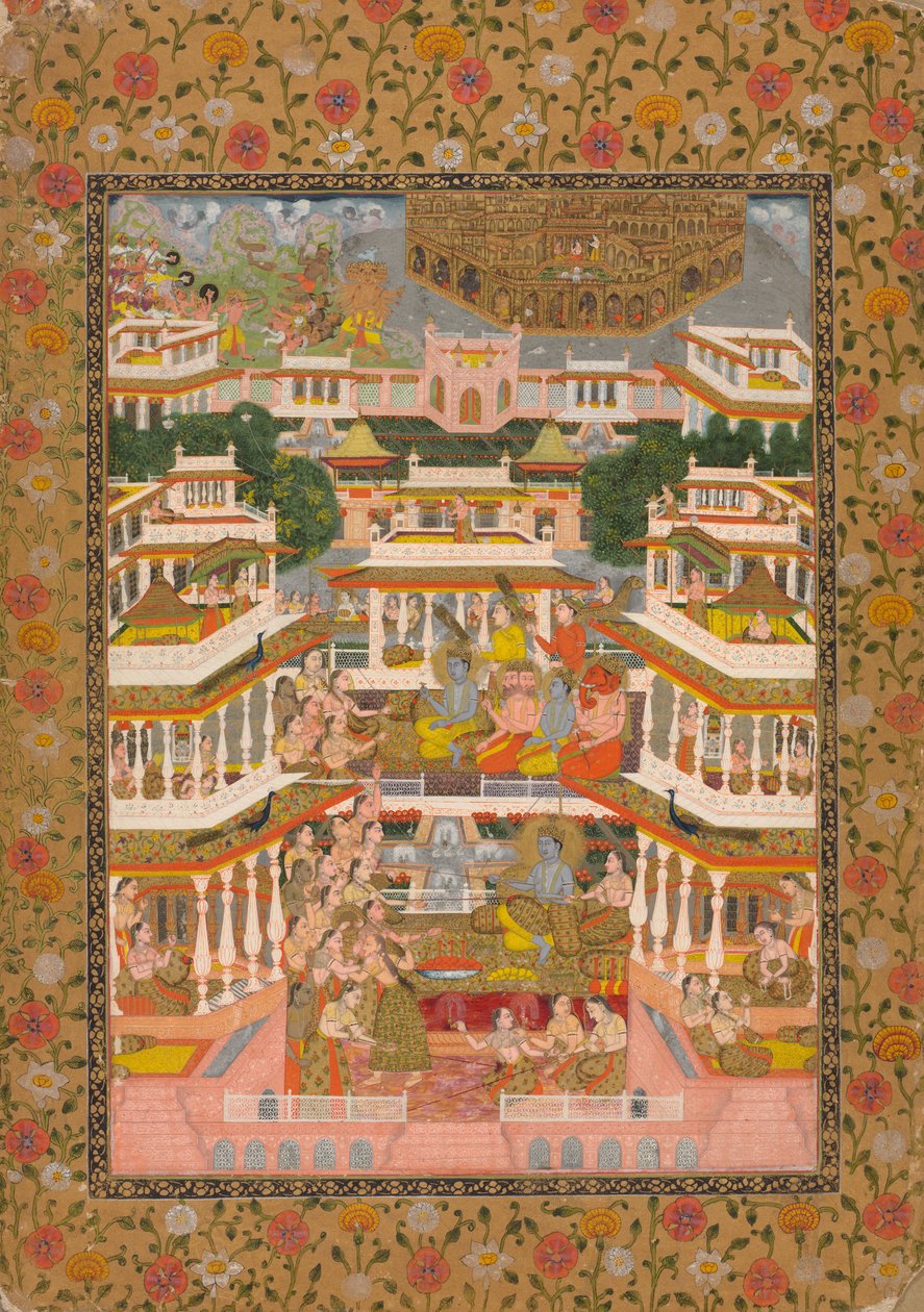 Trindelt retsscene, ca. 1735. af Chitarman II