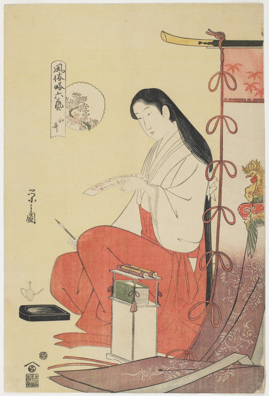 Japansk poesi, ca. 1794 (træblok i farver) af Chobunsai Eishi