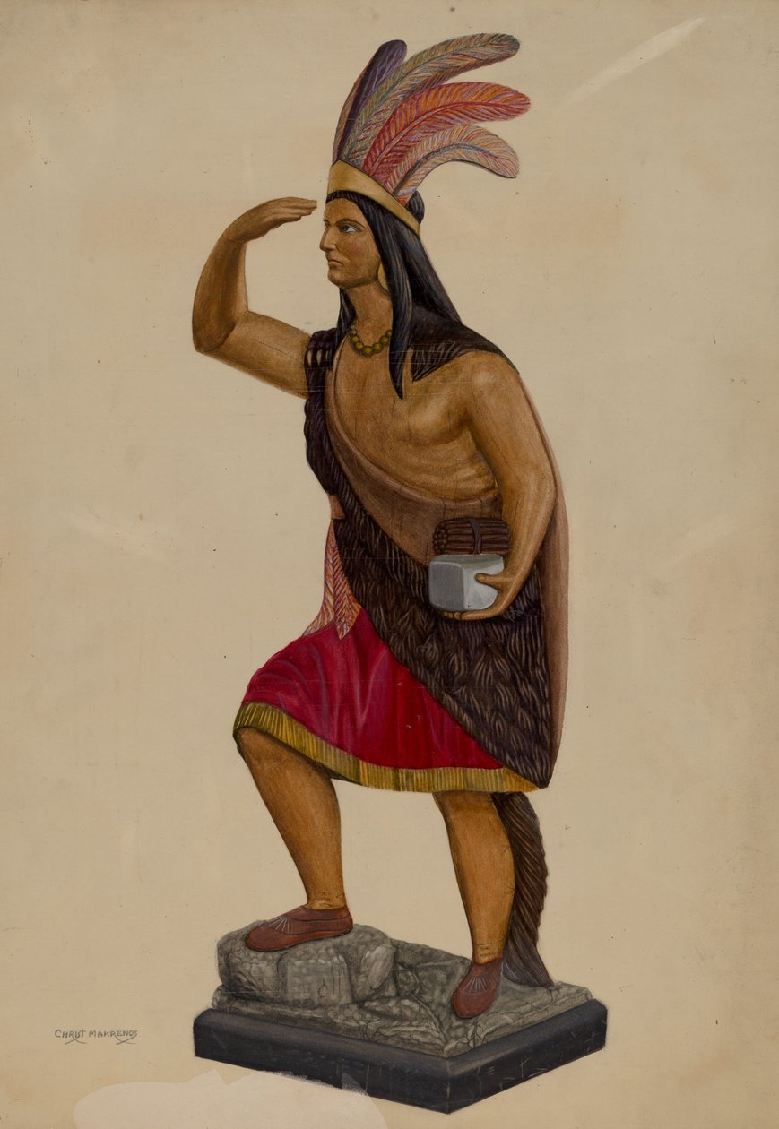Cigarbutik indisk, ca. 1937. af Chris Makrenos