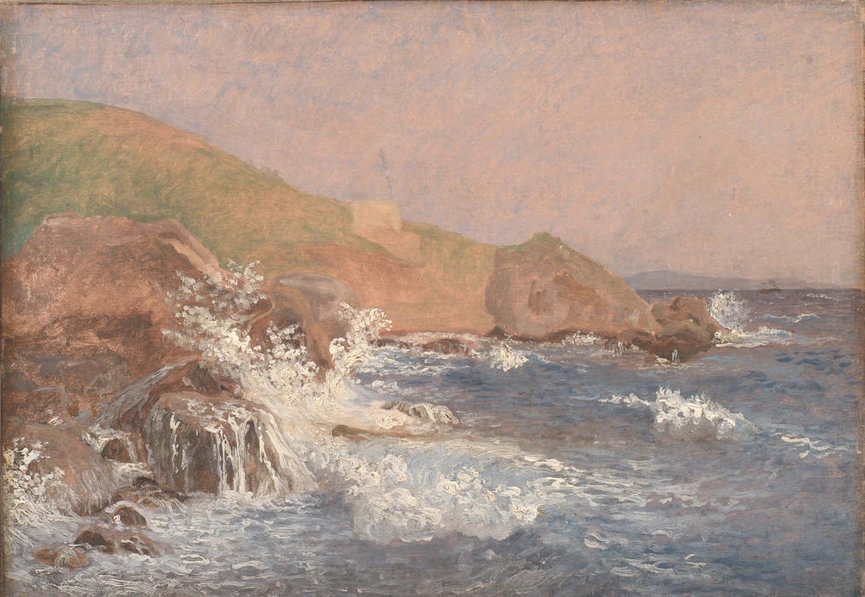 Rart hav på en klippekyst, Capri af Christen Købke