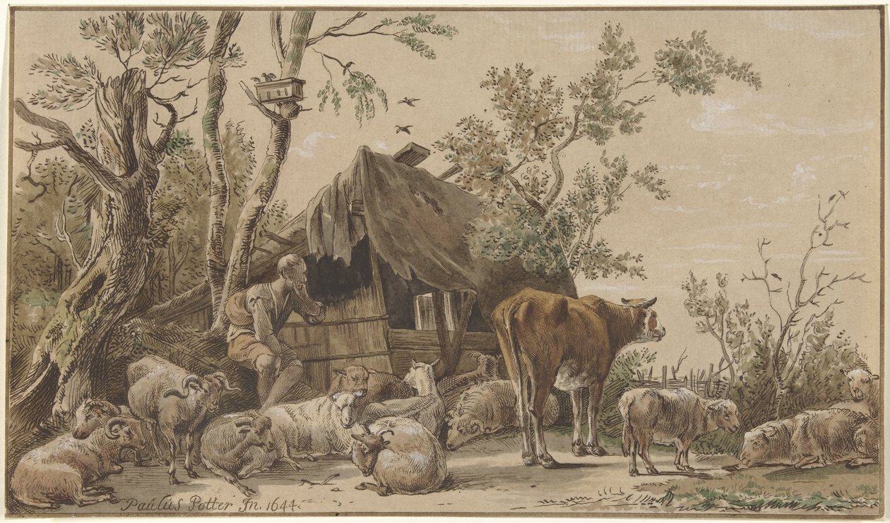 Hyrde i stald af Christiaan Josi