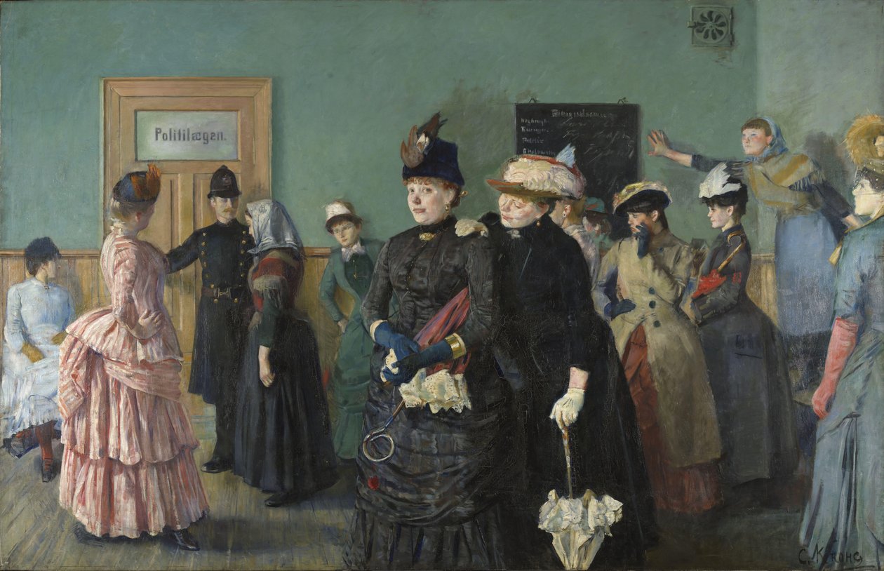 Albertine ved Politilægens venteværelse, 1886-87 af Christian Krohg