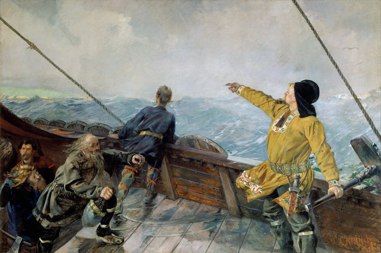 Leiv Eirikson opdager Amerika af Christian Krohg