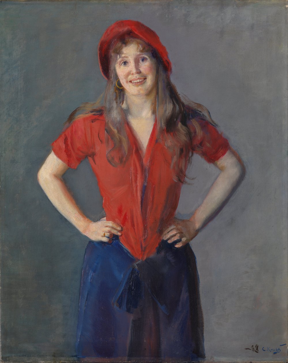 Portræt af maleren Oda Krohg, f. Lasson af Christian Krohg