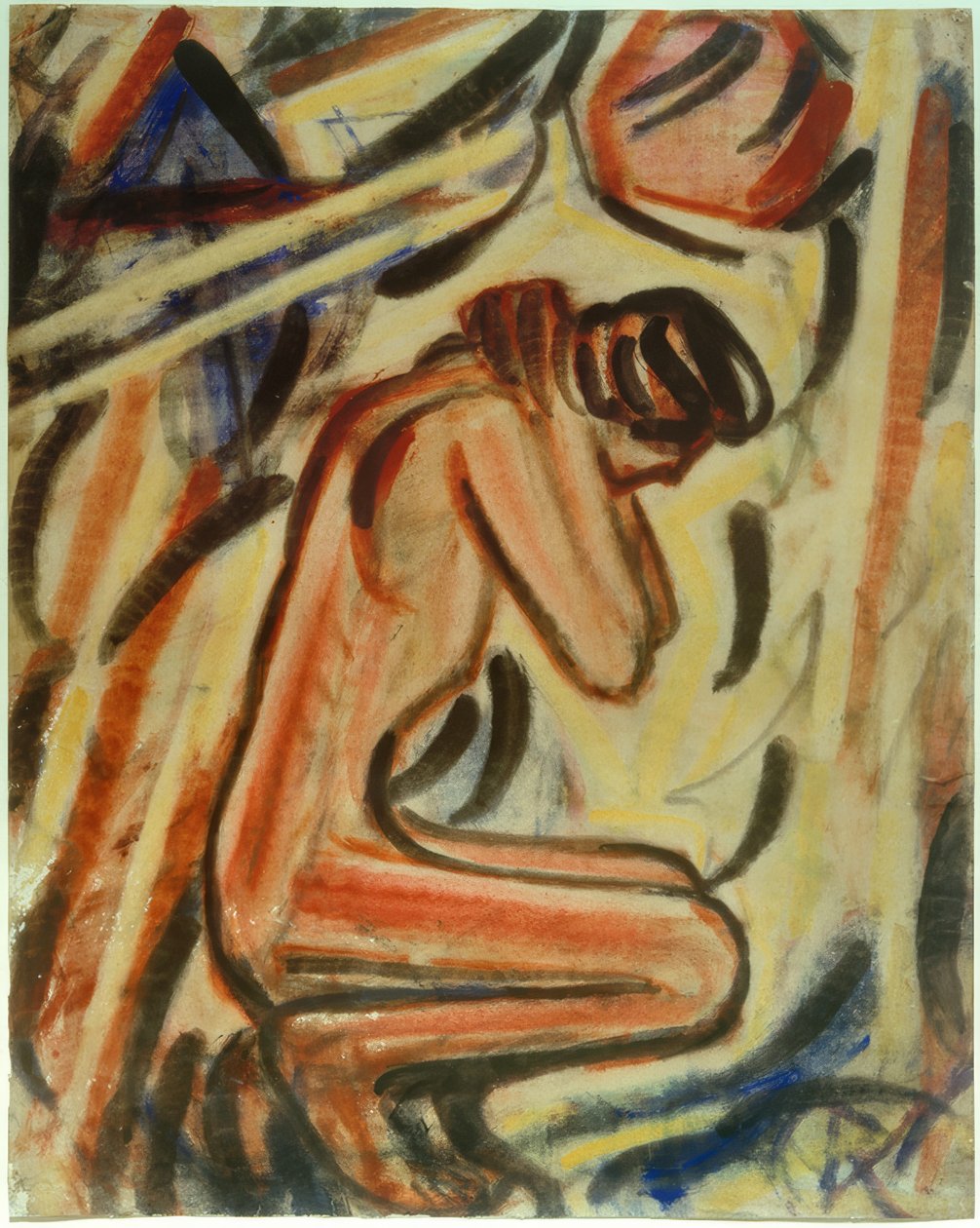 Knælende kvindefigur af Christian Rohlfs