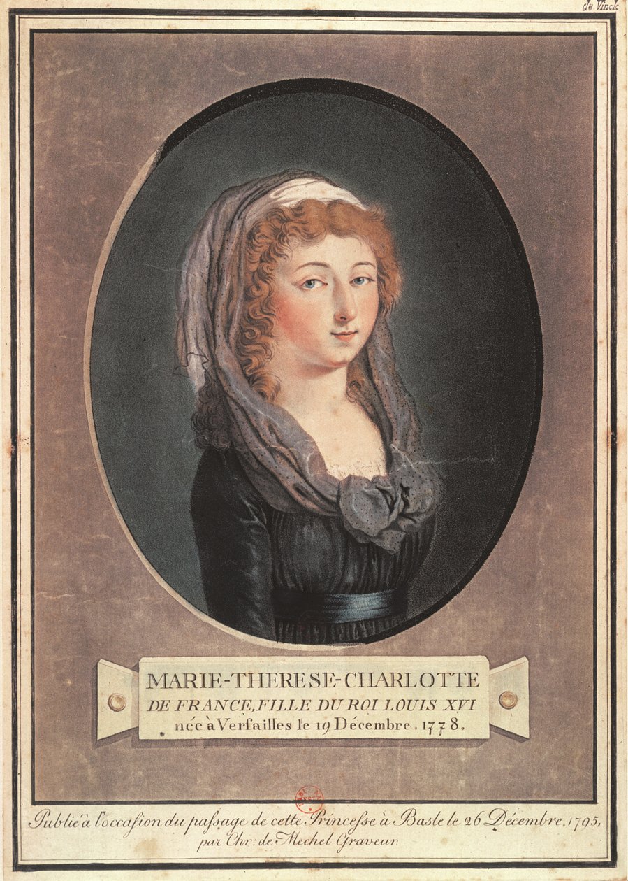Marie-Therese-Charlotte de France (1778-1851) i en alder af sytten af Christian von Mechel