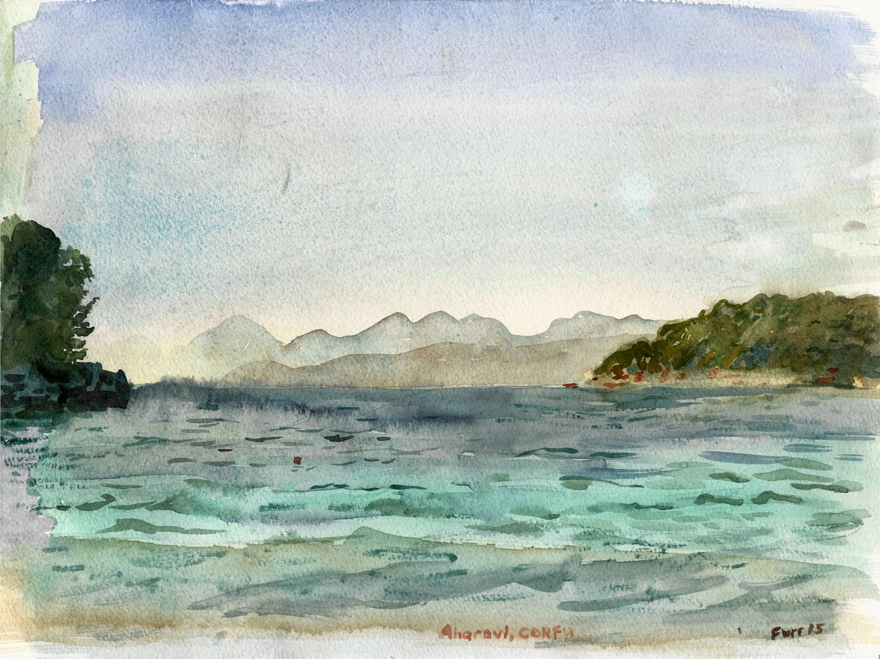 Aharavi Beach (akvarel) af Christian Furr
