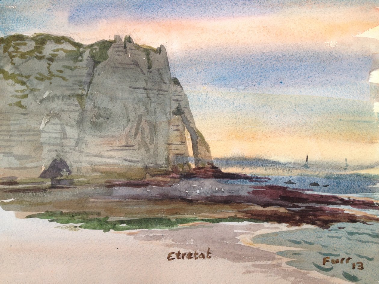 Etretat 6, 2013 (akvarel) af Christian Furr