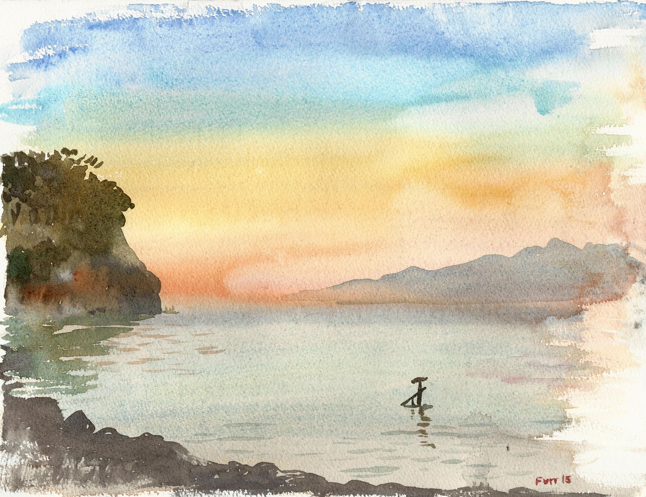 Rose Ionian Sea (akvarel) af Christian Furr