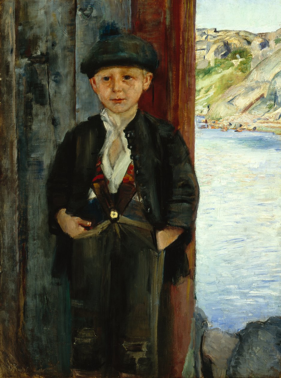 Dreng ved husmuren, ca. 1890 af Christian Krohg