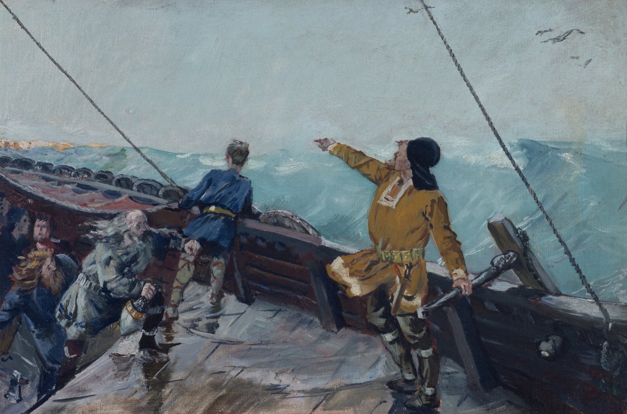 Leiv Eiriksson opdager Amerika af Christian Krohg