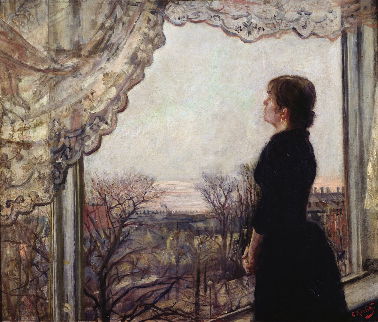 Oda Krohg ved vinduet af Christian Krohg