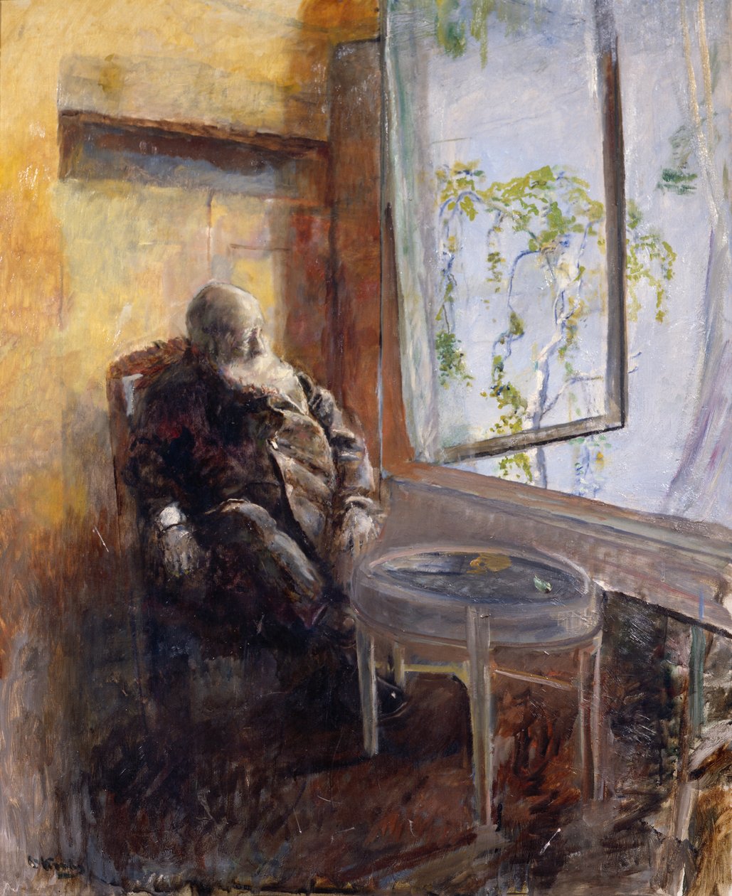 Selvportræt ved vinduet af Christian Krohg