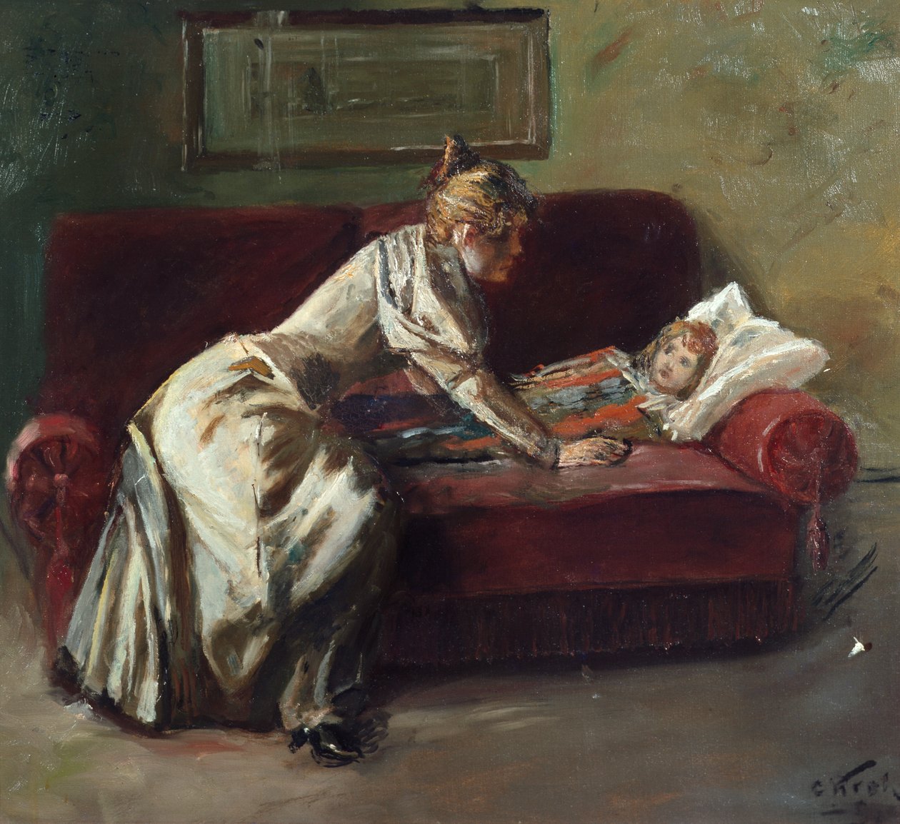 Det syge barn af Christian Krohg