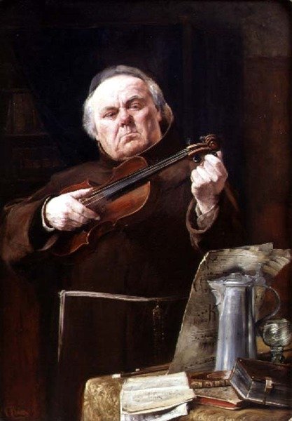 En falsk streng (olie på lærred) af Christian Maximillian Baer