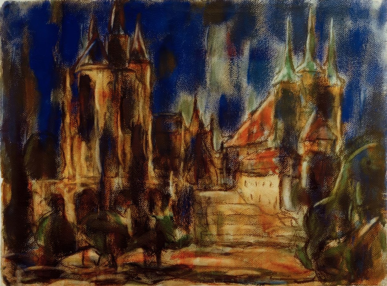 Erfurt (katedralen og Severikirche) af Christian Rohlfs
