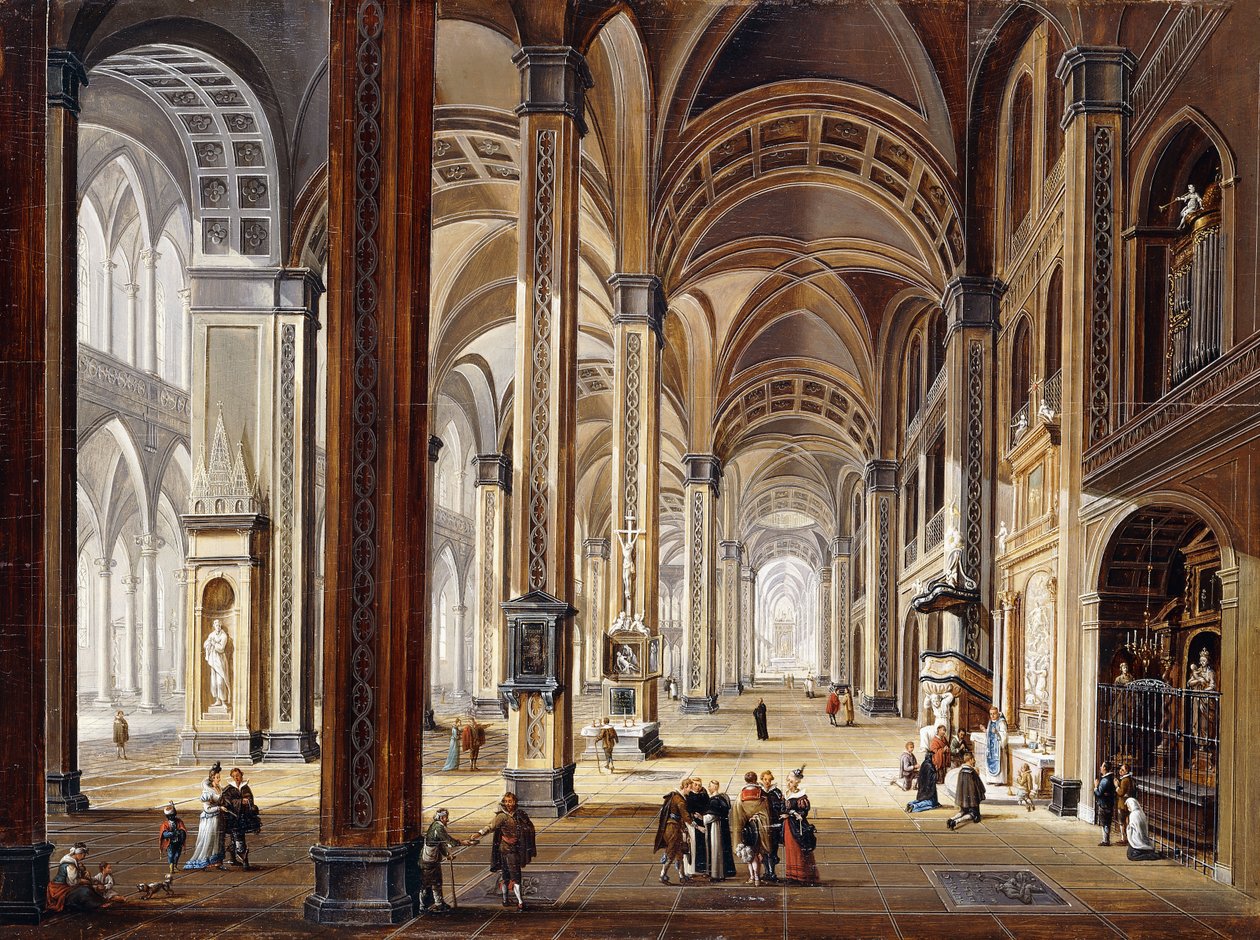 Det indre af en renæssancekatedral, af Christian Stocklin