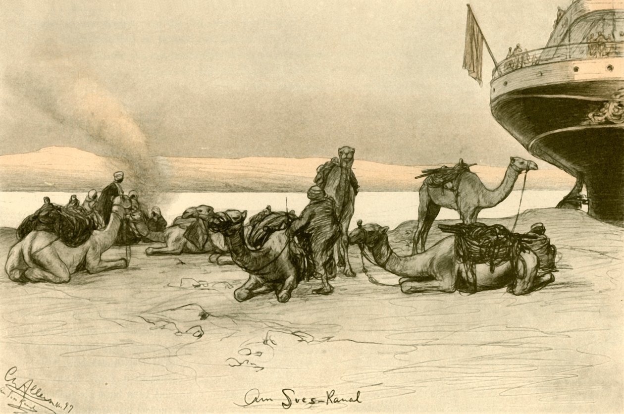Ved Suez-kanalen, 1898. af Christian Wilhelm Allers