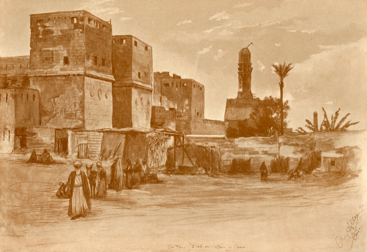 Bab al-Nasr-porten i Kairo, 1898. af Christian Wilhelm Allers