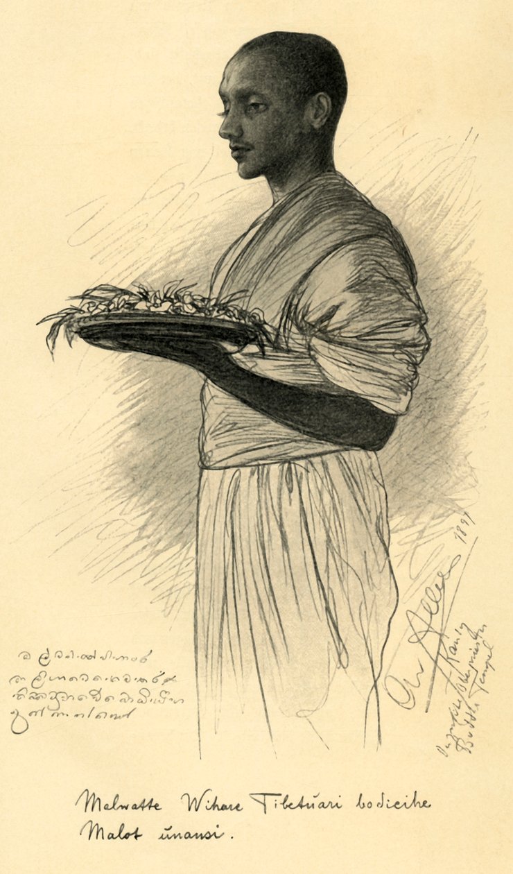 Buddhistisk munk, Ceylon, 1898. af Christian Wilhelm Allers