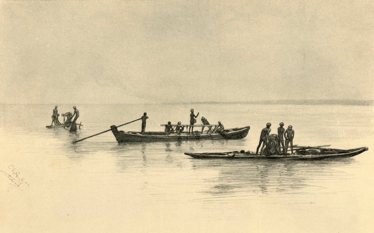 Fiskerbåde, Ceylon, 1898. af Christian Wilhelm Allers