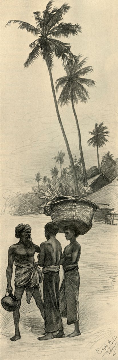 Gruppe af mænd, Colombo, Ceylon, 1898. af Christian Wilhelm Allers