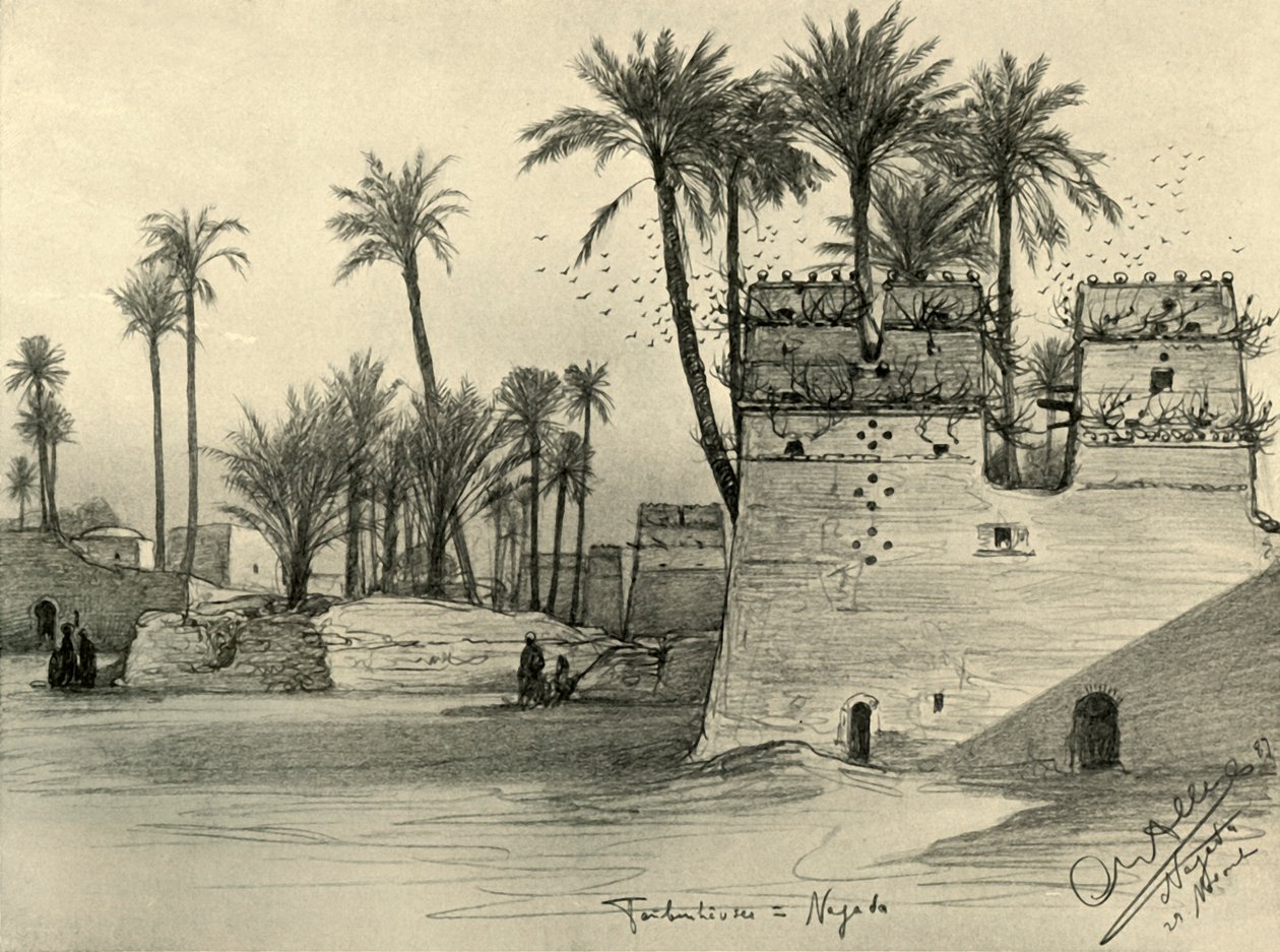 Huse i Nagada, Egypten, 1898. af Christian Wilhelm Allers