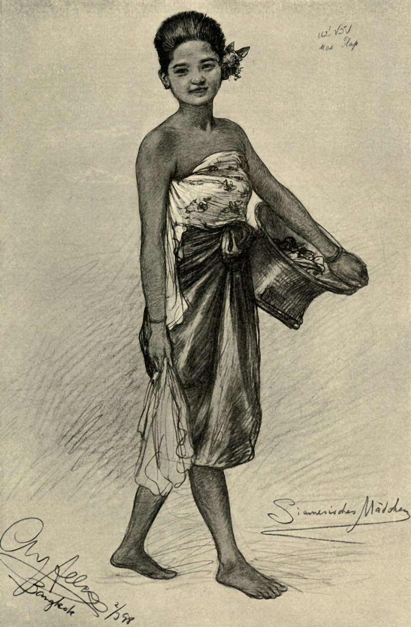 Siamesisk pige, Bangkok, 1898. af Christian Wilhelm Allers