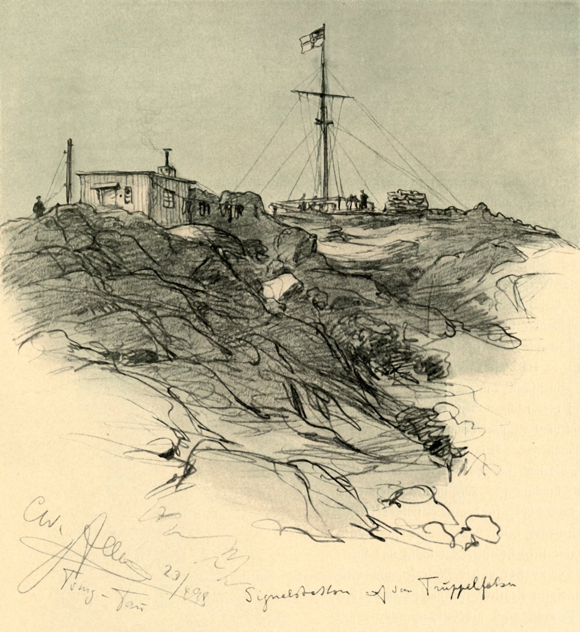 Signalstation, Tsingtao, Kina, 1898. af Christian Wilhelm Allers