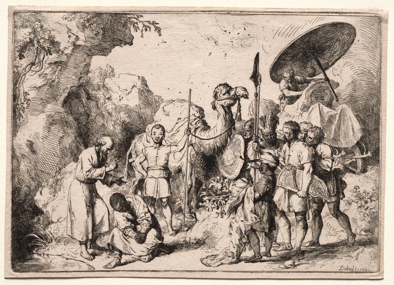 Diakon Filip døber evnukken. af Christian Wilhelm Ernst Dietrich